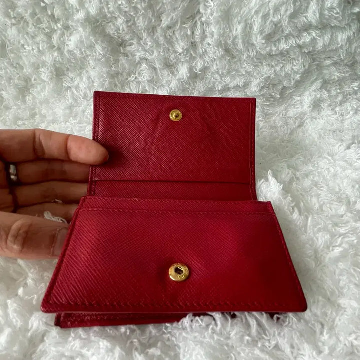 [BUNJANG] Prada Saffiano Card Holder Red / 프라다 사피아노 카드지갑 레드