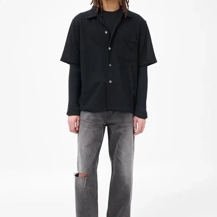[SOLD OUT] 아워레가시 박스 셔츠 숏슬리브 블랙 부클레 50사이즈