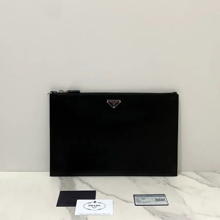 [BUNJANG] Prada Saffiano Leather Triangle Logo Clutch Bag Men&