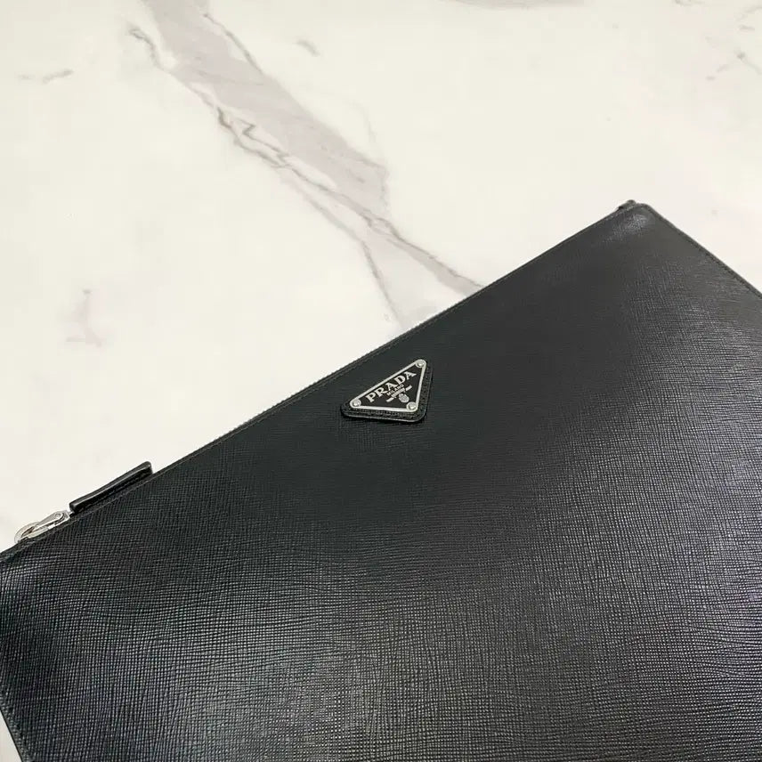 [BUNJANG] Prada Saffiano Leather Triangle Logo Clutch Bag Men&