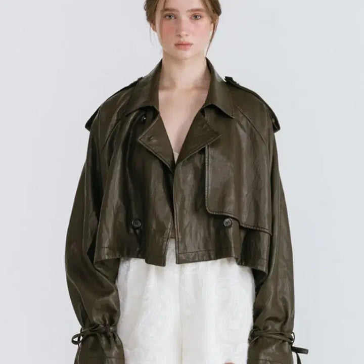 [BUNJANG] Moifair Leather Strap Trench Jacket / 모이페어 레더 스트랩 트렌치 자켓 브라운