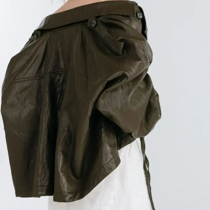 [BUNJANG] Moifair Leather Strap Trench Jacket / 모이페어 레더 스트랩 트렌치 자켓 브라운