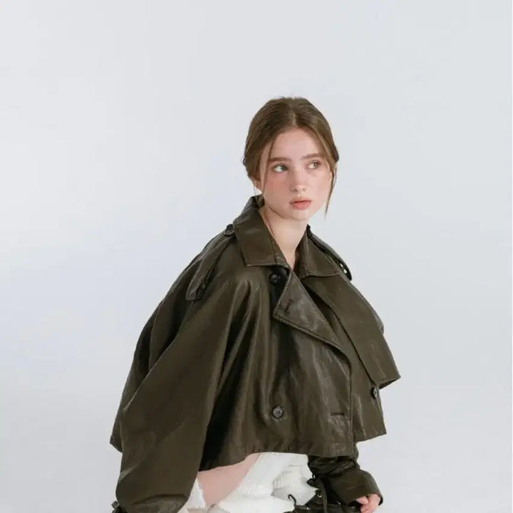 [BUNJANG] Moifair Leather Strap Trench Jacket / 모이페어 레더 스트랩 트렌치 자켓 브라운