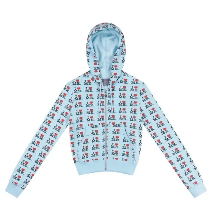 [SOLD OUT] <아이브 원희 이서 착용> 애슐리윌리엄스 아이하트미 크롭 후드집업