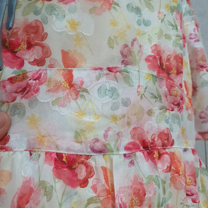 [BUNJANG] Watercolor Floral Long Dress / 새상품] 화사한 수채화 플라워 롱 원피스 (생활한복 스타일)