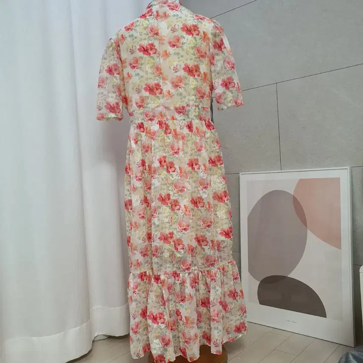 [BUNJANG] Watercolor Floral Long Dress / 새상품] 화사한 수채화 플라워 롱 원피스 (생활한복 스타일)