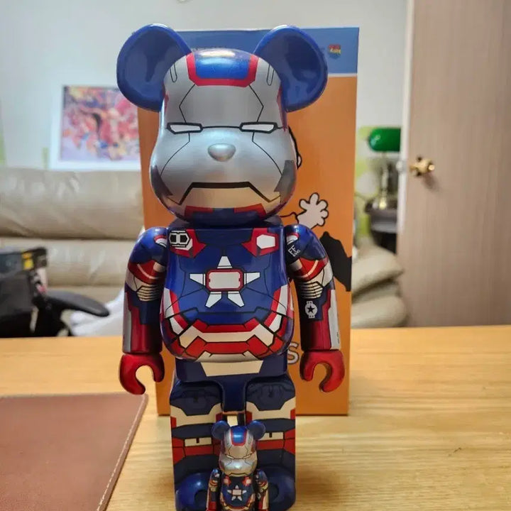[BUNJANG] Iron Man Captain America Edition Bearbrick 400% + 100% Unsealed / 아이언맨 베어브릭 캡틴 아메리카 에디션 400% +100% 개봉