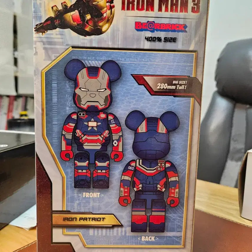 [BUNJANG] Iron Man Captain America Edition Bearbrick 400% + 100% Unsealed / 아이언맨 베어브릭 캡틴 아메리카 에디션 400% +100% 개봉