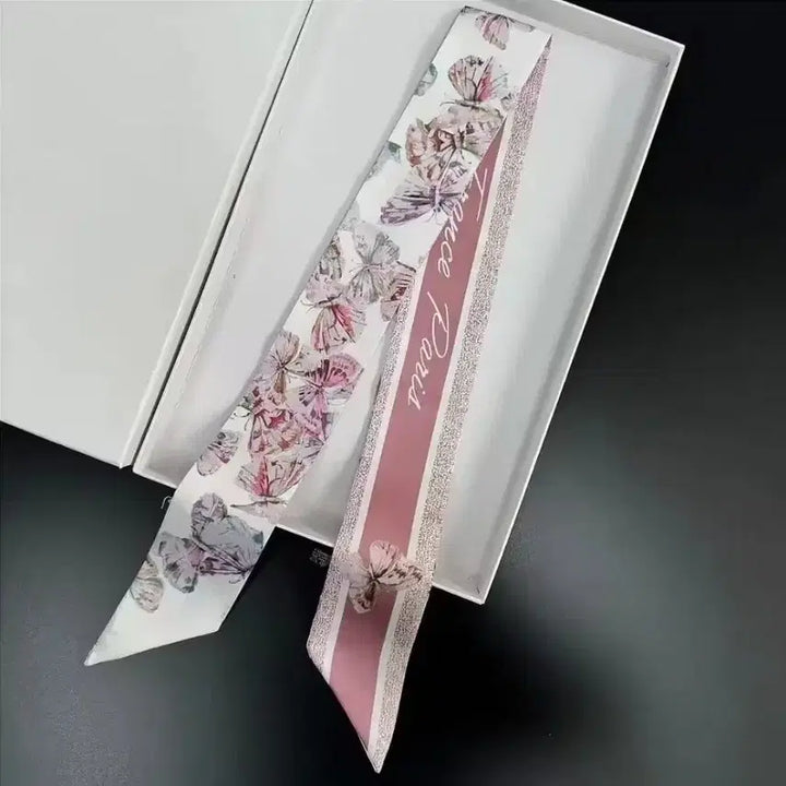 [BUNJANG] Unbranded Butterfly Print Twilly Scarf / 나비 프린팅 트윌리 스카프 새상품