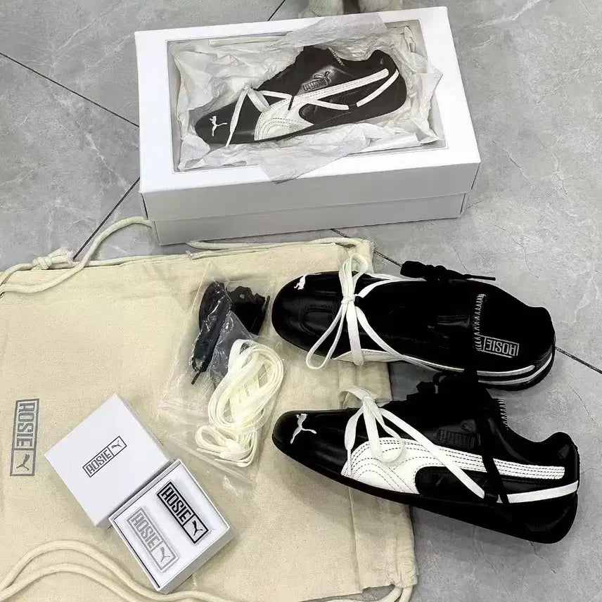 [SOLD OUT] (W) 푸마 x 로제 스피드캣 PRM 블랙 웜 화이트 245mm