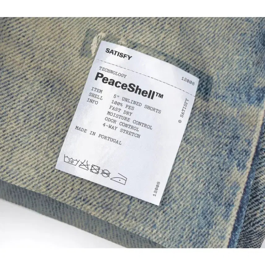 [BUNJANG] Satisfy Peace Shell 5-Inch Unlined Digital Denim Shorts XL / 새티스파이 피스쉘 5인치 언라인드 디지털데님 쇼츠 XL(새상품)