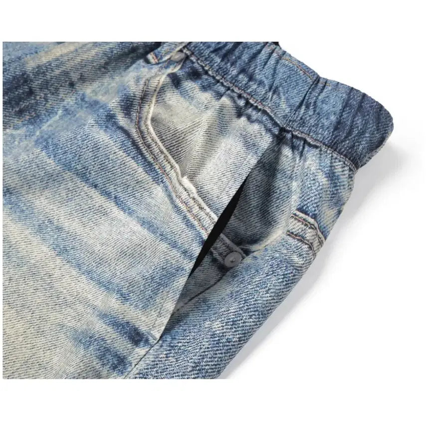 [BUNJANG] Satisfy Peace Shell 5-Inch Unlined Digital Denim Shorts XL / 새티스파이 피스쉘 5인치 언라인드 디지털데님 쇼츠 XL(새상품)