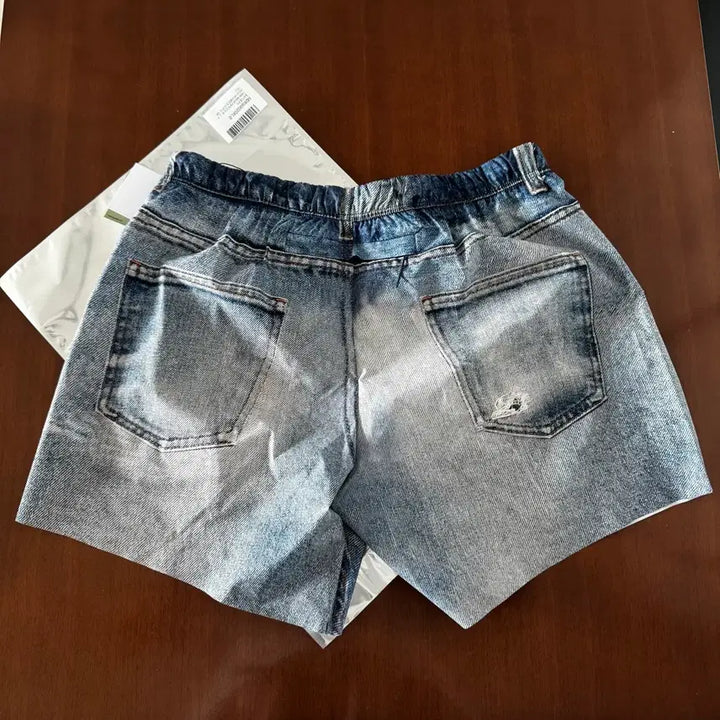 [BUNJANG] Satisfy Peace Shell 5-Inch Unlined Digital Denim Shorts XL / 새티스파이 피스쉘 5인치 언라인드 디지털데님 쇼츠 XL(새상품)