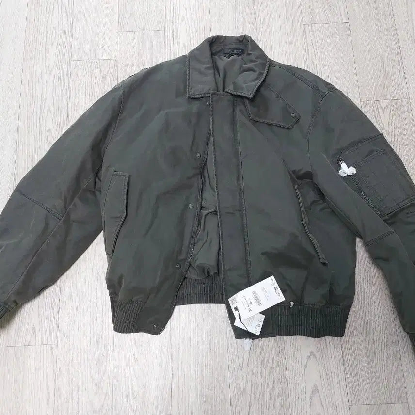 [BUNJANG] Zara Waxed Effect Washed Jacket Khaki M / 자라 왁스드 이펙트 워시드 자켓 카키 M