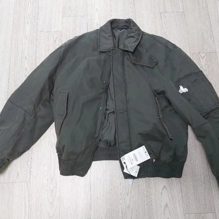 [BUNJANG] Zara Waxed Effect Washed Jacket Khaki M / 자라 왁스드 이펙트 워시드 자켓 카키 M