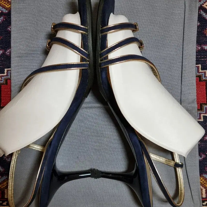 [BUNJANG] Ferragamo Navy Suede Strap Sandals / 정품 페라가모 네이비 스트랩힐 명품샌들, 245mm/38 (상태아주좋음)