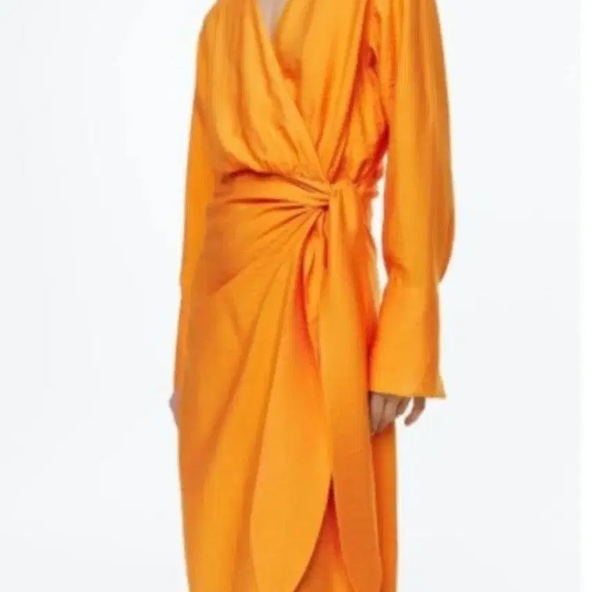 [BUNJANG] H&amp;M Orange Wrap Long Dress / H&amp;M오렌지 랩 스타일 롱 원피스