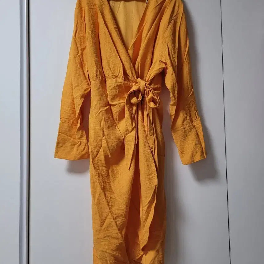 [BUNJANG] H&amp;M Orange Wrap Long Dress / H&amp;M오렌지 랩 스타일 롱 원피스