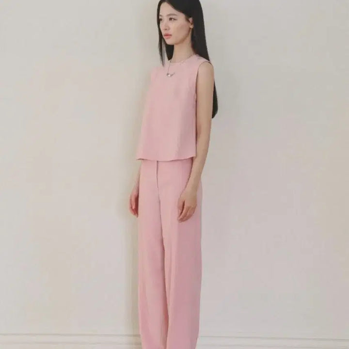 [BUNJANG] Eune Blanc Pink Blouse &amp; Slacks Set / 으네 블랑 블라우스 블랑 슬랙스 핑크 셋업