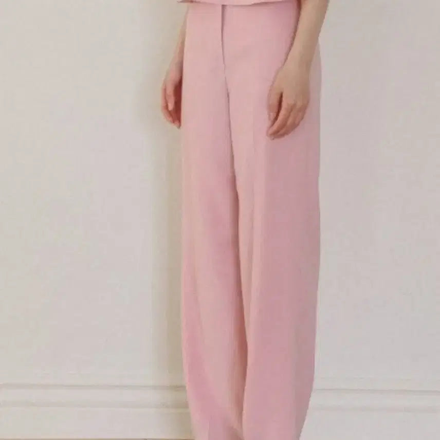 [BUNJANG] Eune Blanc Pink Blouse &amp; Slacks Set / 으네 블랑 블라우스 블랑 슬랙스 핑크 셋업