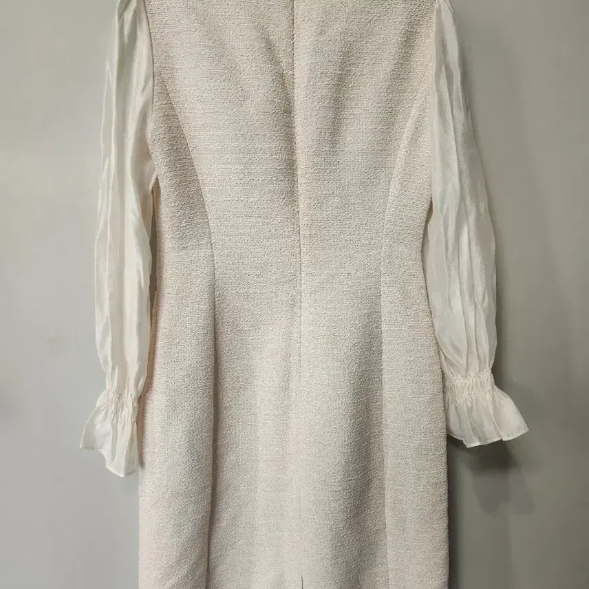 [BUNJANG] Ivory Tweed Line Dress / 라인 원피스