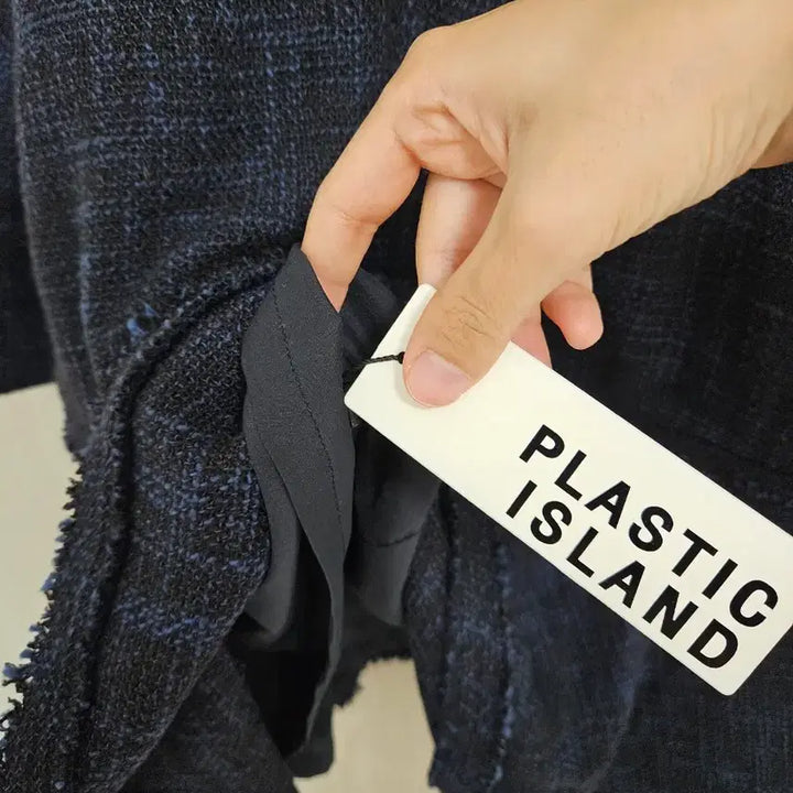 [BUNJANG] Plastic Island Tweed Flare Long Sleeve Dress / (새상품) 플라스틱아일랜드 네이비 트위드 플레어 롱슬리브 원피스, 하객룩