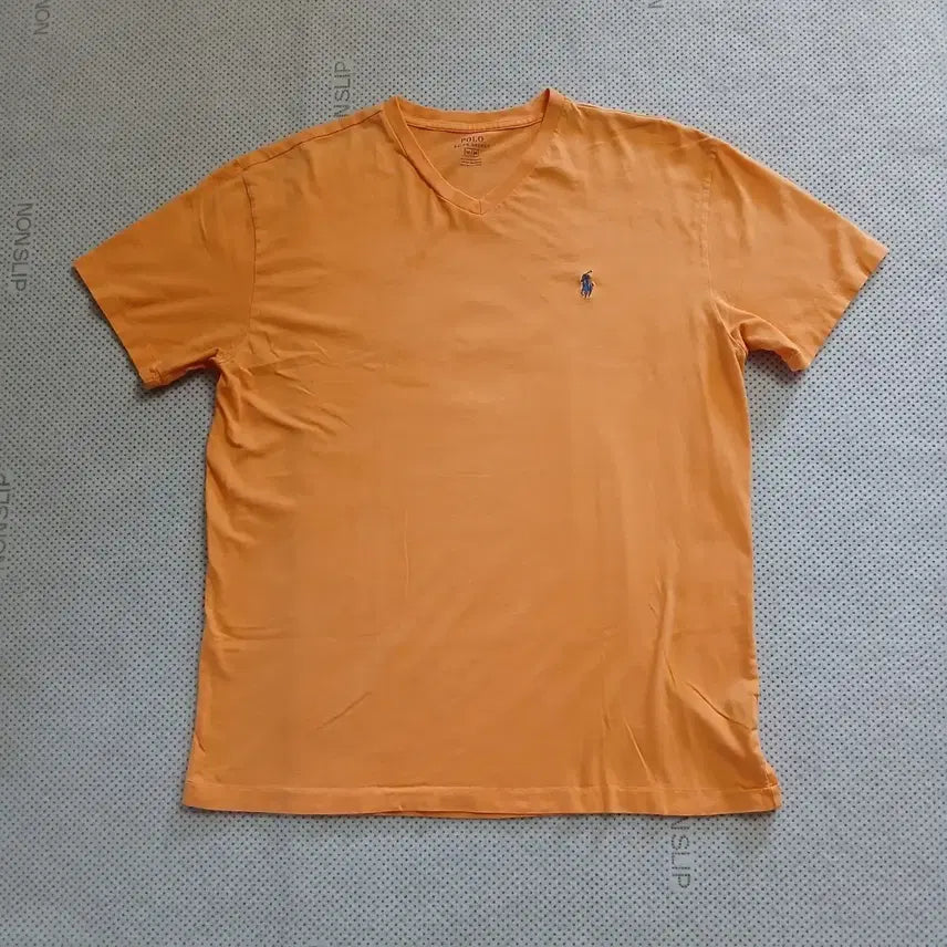 [BUNJANG] Polo Ralph Lauren Orange V-Neck T-Shirt / 폴로 랄프로렌 브이넥 반팔 티셔츠 주황색