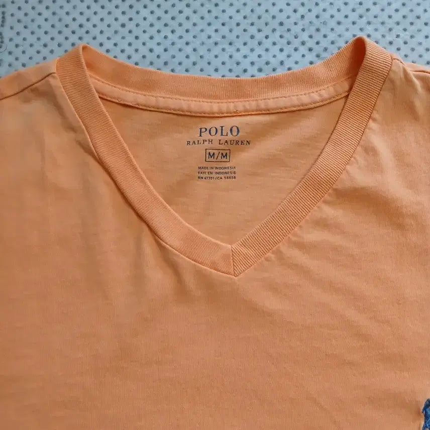 [BUNJANG] Polo Ralph Lauren Orange V-Neck T-Shirt / 폴로 랄프로렌 브이넥 반팔 티셔츠 주황색