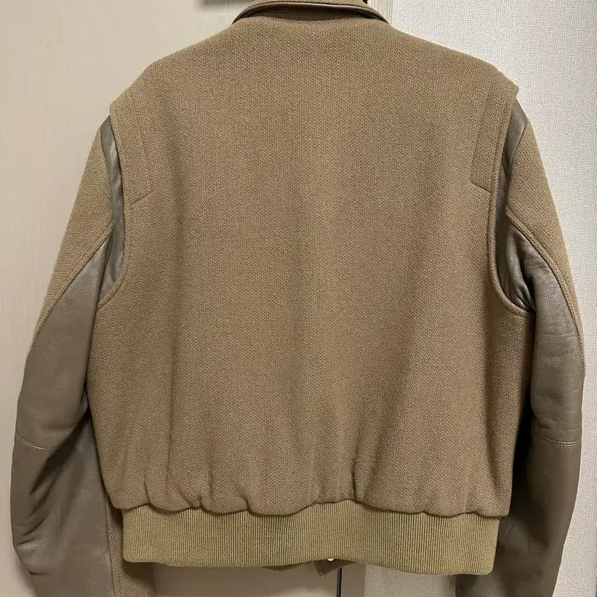 [BUNJANG] In Silence X Dope Jayson Leather Mix Wool Varsity Jacket / 인사일런스 X 도프제이슨] 레더 믹스 울 바시티 자켓 BEIGE