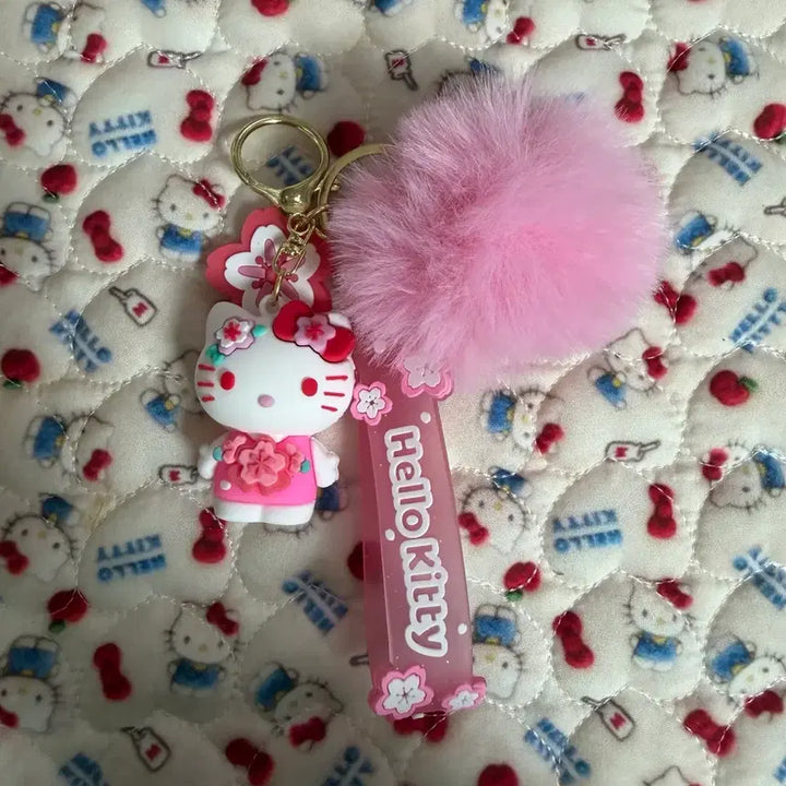 [BUNJANG] Sanrio Hello Kitty Cherry Blossom Figure Keyring / 산리오 헬로키티 키티 벚꽃 키링 피규어