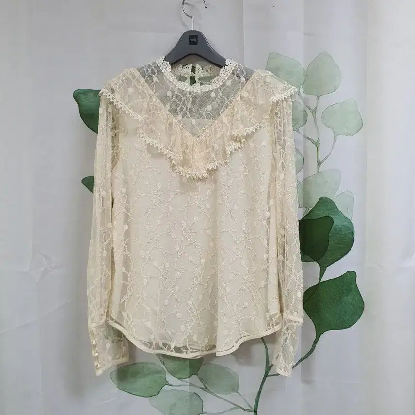 [BUNJANG] Lace See-Through Blouse / 레이스 시스루 블라우스