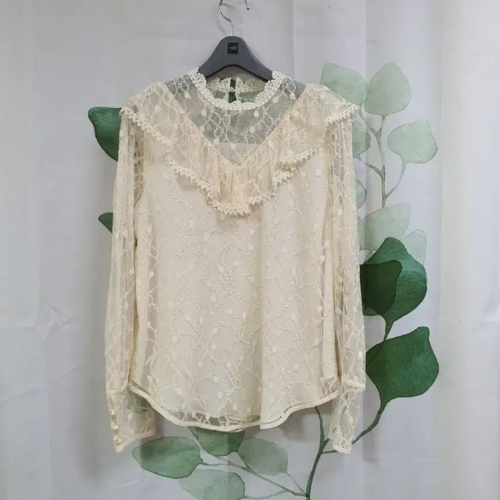 [BUNJANG] Lace See-Through Blouse / 레이스 시스루 블라우스
