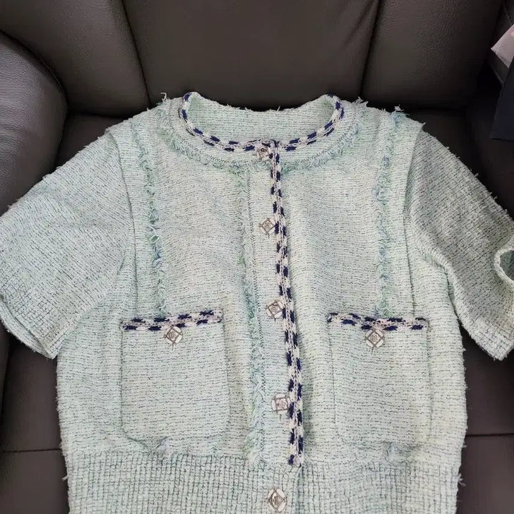 [BUNJANG] Obje Tweed Short Sleeve Jacket / 한섬의류 오브제 반팔 트위드자켓
