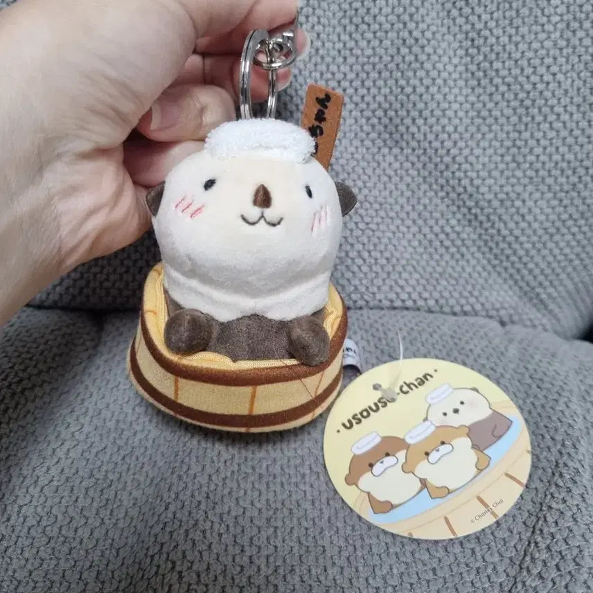 [BUNJANG] Rakkorakko-chan Sea Otter Plush Keychain 8cm / 온천 락코락코짱 해달 8cm 인형키링
