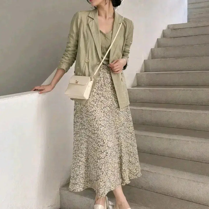 [BUNJANG] Jacket and Long Skirt Set / 세트판매)자켓 롱스커트