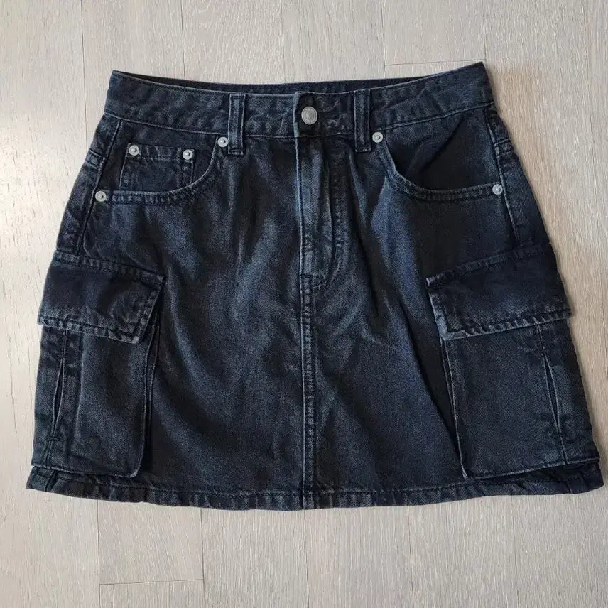 [BUNJANG] Spao Cargo Denim Skirt - Dark Gray S / 새상품) 스파오 카고 데님 스커트 - 다크 그레이 S