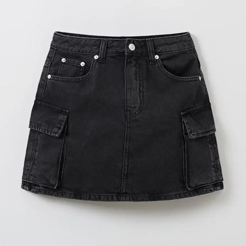 [BUNJANG] Spao Cargo Denim Skirt - Dark Gray S / 새상품) 스파오 카고 데님 스커트 - 다크 그레이 S