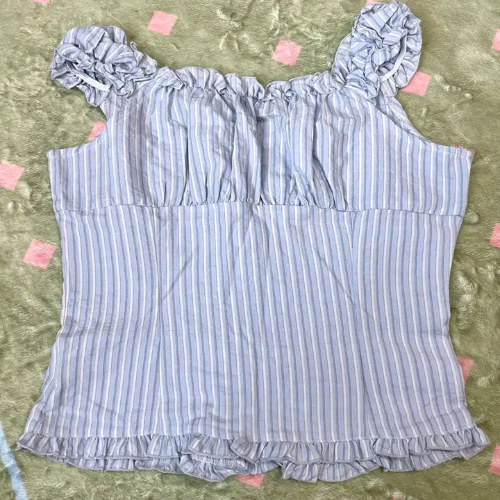 [BUNJANG] Hevibe Pin Stripe Blouse Sora / 헤비브 핀 스트라이프 블라우스 sora