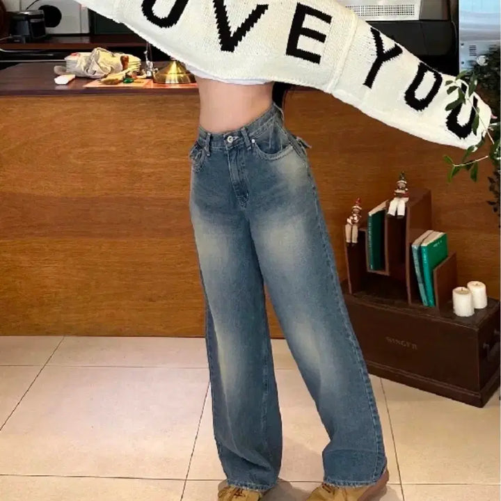 [BUNJANG] OOTD Karina First Snow Challenge Wide Denim Pants S / OOTJ 카리나 첫눈챌린지 와이드 데님 S