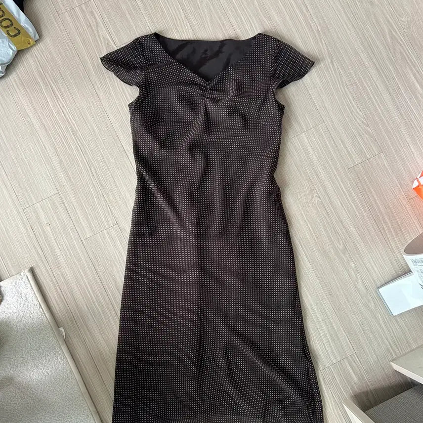 [BUNJANG] Vintage Brown Polka Dot Dress / 빈티지 브라운 도트 원피스