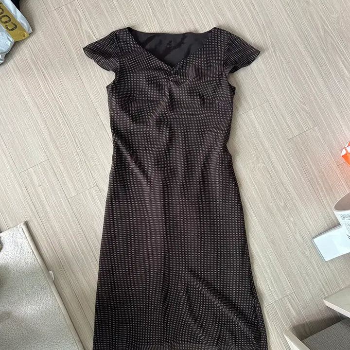 [BUNJANG] Vintage Brown Polka Dot Dress / 빈티지 브라운 도트 원피스