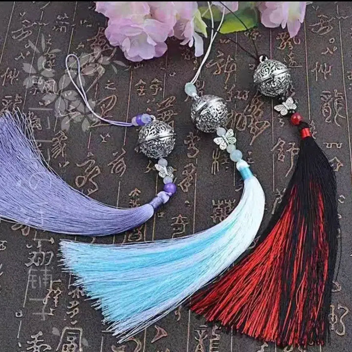 [BUNJANG] Mo Dao Zu Shi Silver Bell Pendant Tassel Bag Charm / 마도조사 굿즈 은방울 펜던트 태슬 노리개 장식 가방 키링 남잠 위영 강징