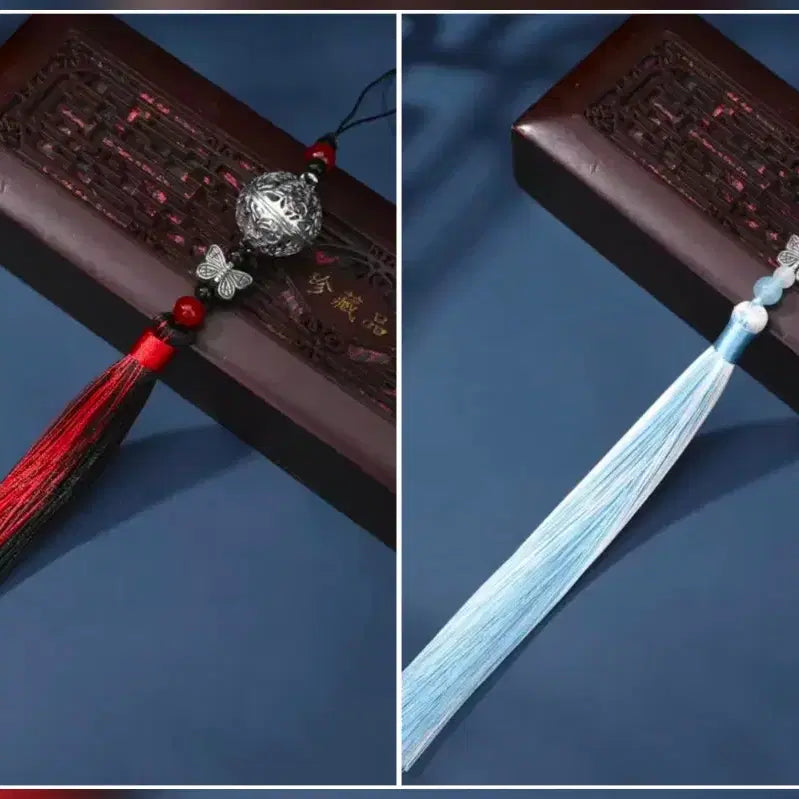 [BUNJANG] Mo Dao Zu Shi Silver Bell Pendant Tassel Bag Charm / 마도조사 굿즈 은방울 펜던트 태슬 노리개 장식 가방 키링 남잠 위영 강징
