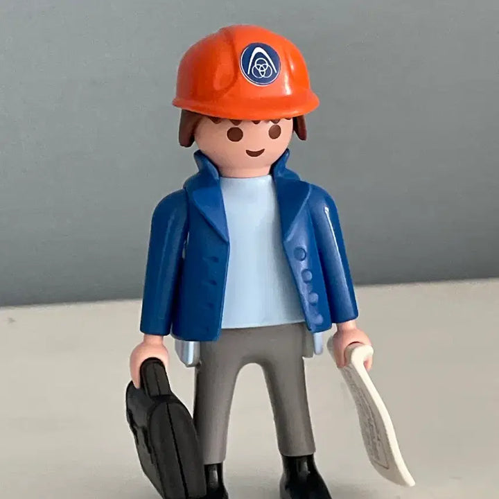[BUNJANG] Playmobil 4976 Orange Helmet Man Figure / 중고 플레이모빌 4976 주황 헬멧 남