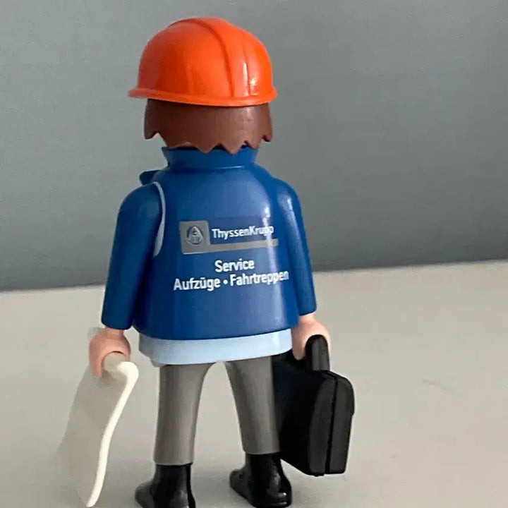 [BUNJANG] Playmobil 4976 Orange Helmet Man Figure / 중고 플레이모빌 4976 주황 헬멧 남