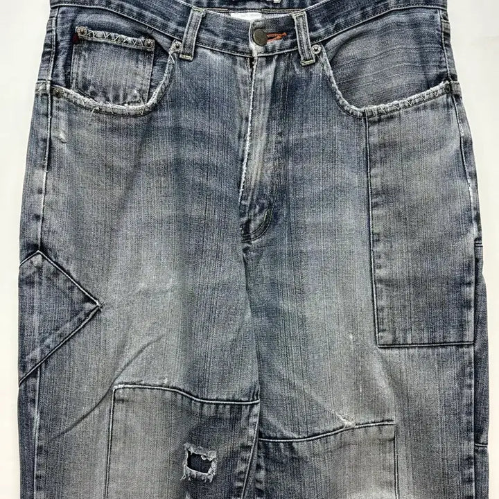 [BUNJANG] Patchwork Painting Denim Pants / 패치워크 페인팅 데님