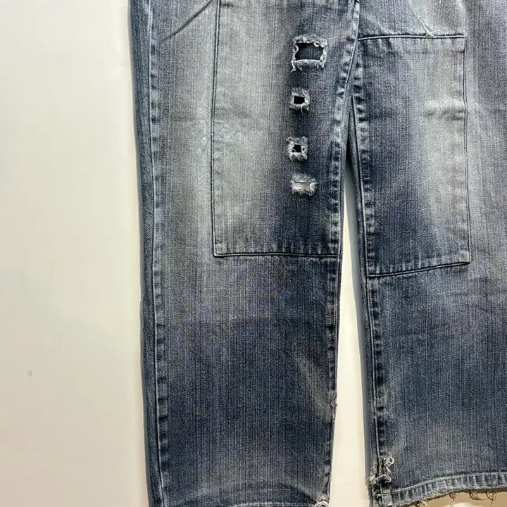 [BUNJANG] Patchwork Painting Denim Pants / 패치워크 페인팅 데님