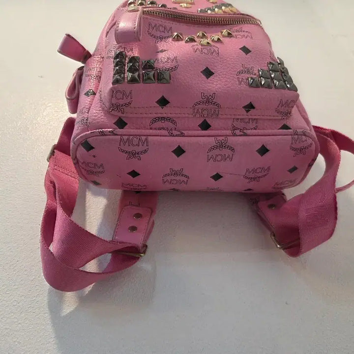 [BUNJANG] MCM Pink Studded Backpack Mini / MCM 핑크 스터드 백팩 미니