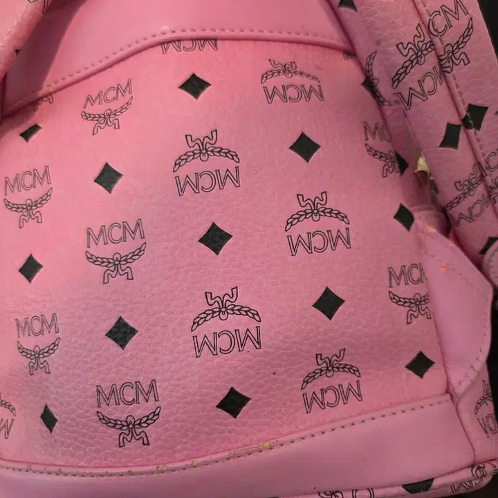 [BUNJANG] MCM Pink Studded Backpack Mini / MCM 핑크 스터드 백팩 미니