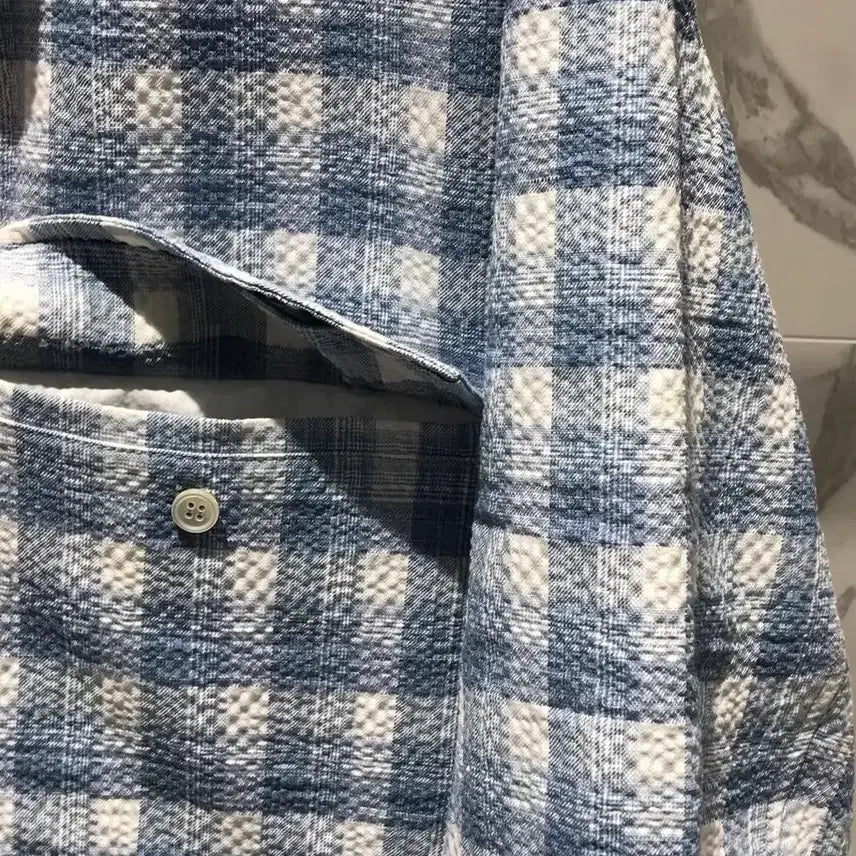 [BUNJANG] Solid Homme Check Layered Shirt / 솔리드 옴므 체크 레이어드 셔츠